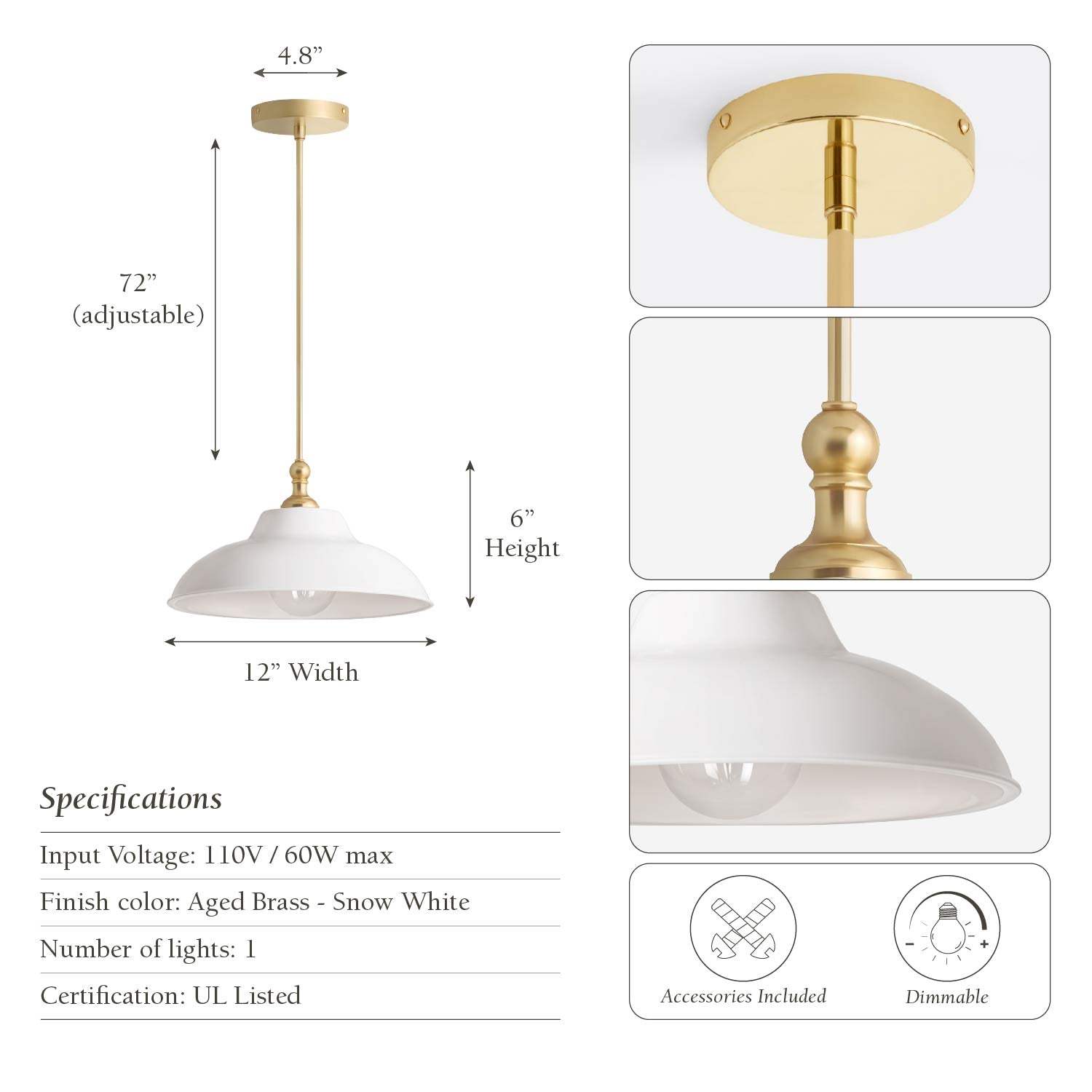 Tresor White Pendant Light