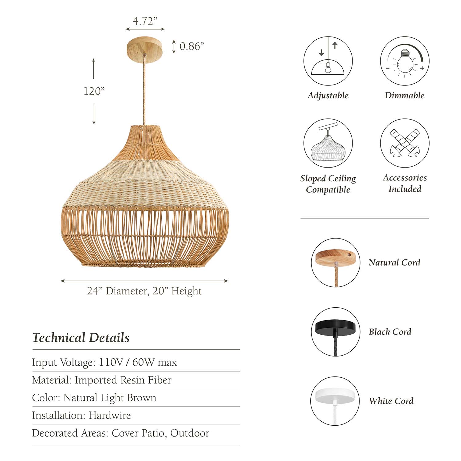 beatrice rattan pendant light patio outdoor specs