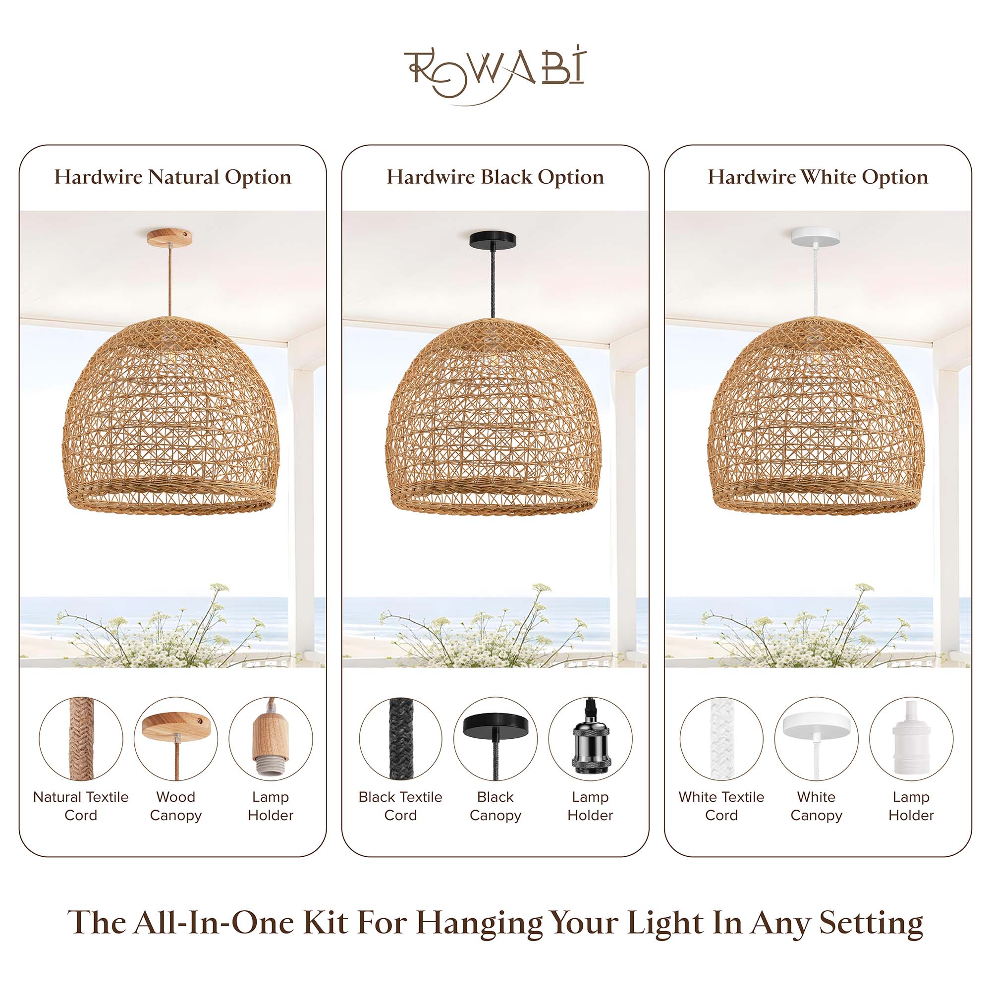 Outdoor Lumiere Dome Rattan Pendant Light