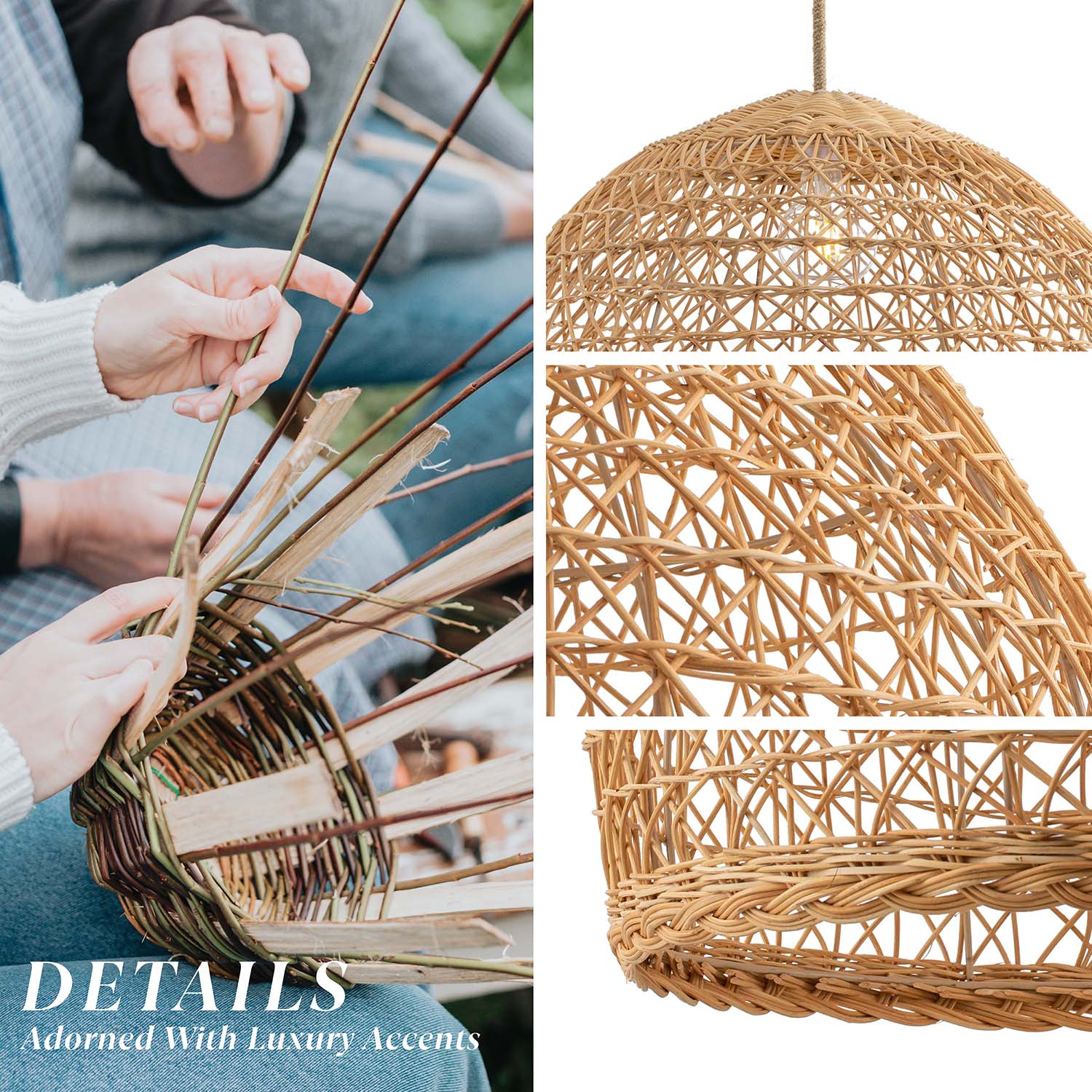 Outdoor Lumiere Dome Rattan Pendant Light