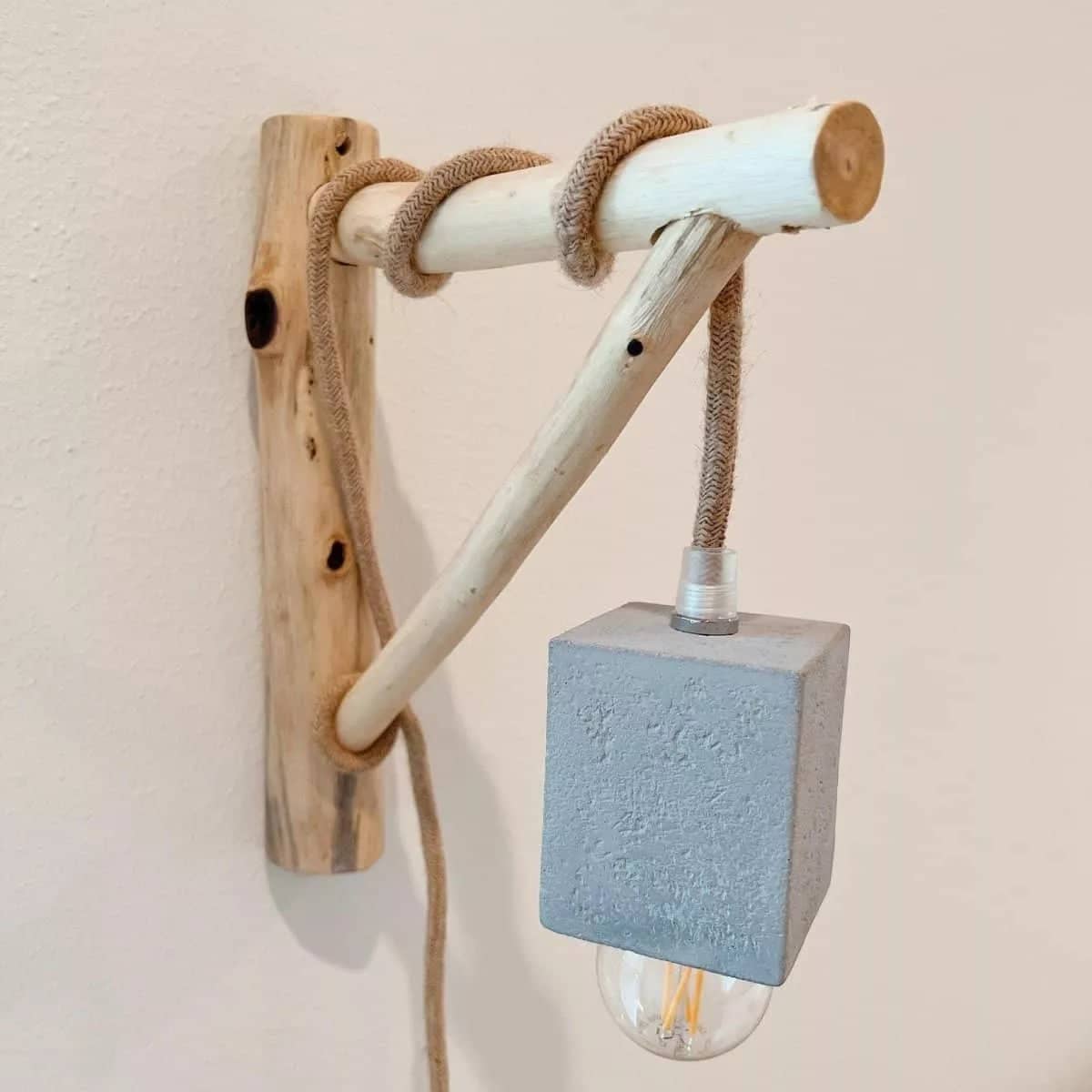 Tidal Concrete Sconce Lamp Plug In - Rowabi