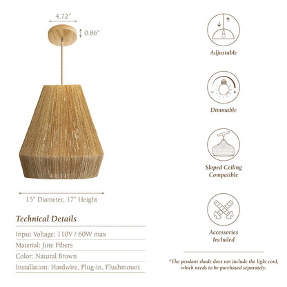 Collins Jute Twist Pendant Light