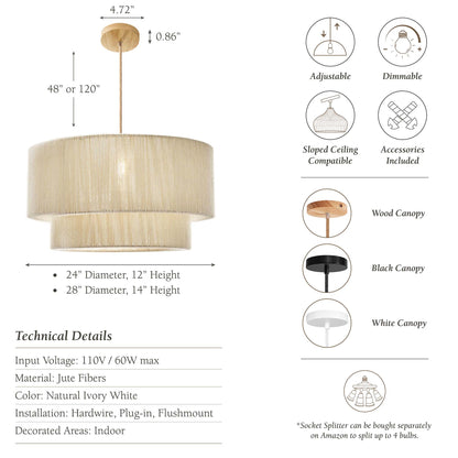 Elaine Rattan Pendant Light