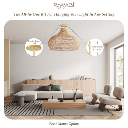 Flush Mount Hanging Pendant Light Kit