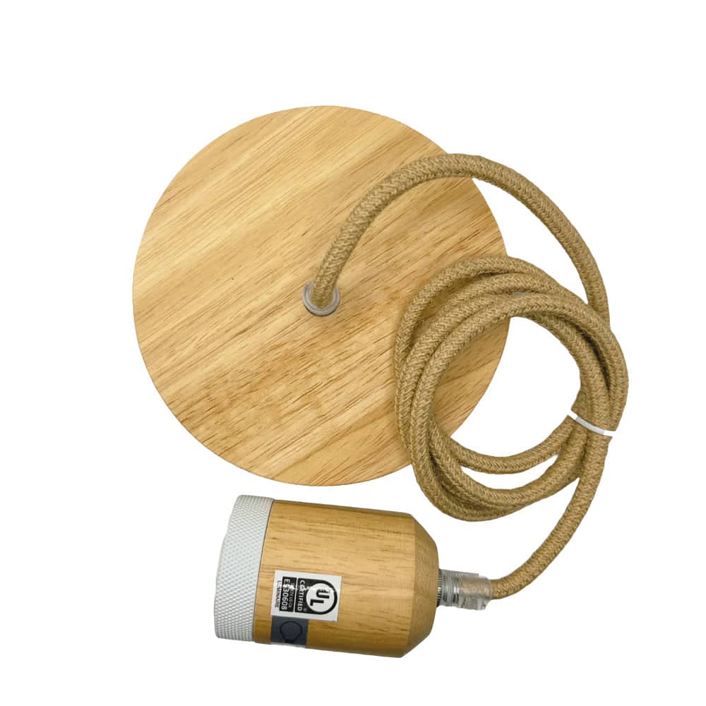 Natural Hardwired Hanging Pendant Light Kit