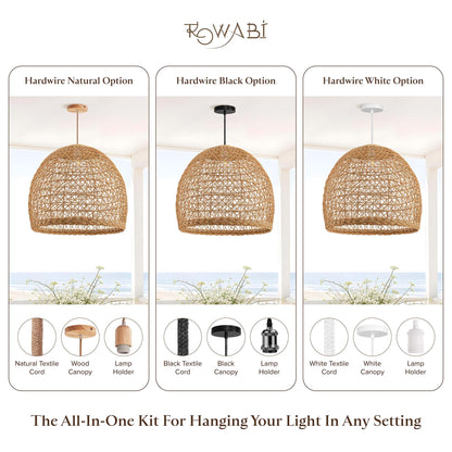 Outdoor Lumiere Dome Rattan Pendant Light