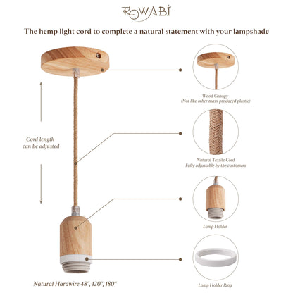 Natural Hardwired Hanging Pendant Light Kit