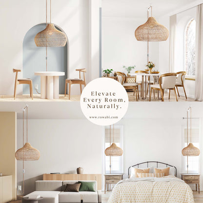 Natural Plug-In Hanging Pendant Light Kit