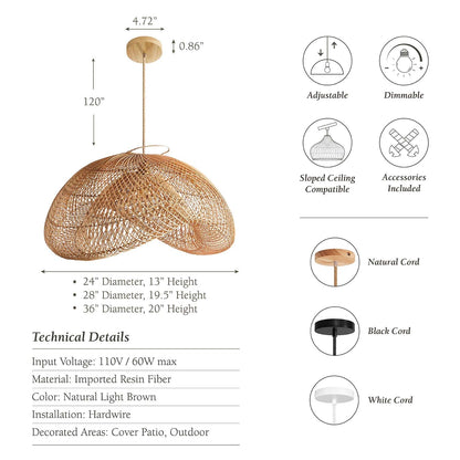 Outdoor Sepherina Rattan Pendant Light