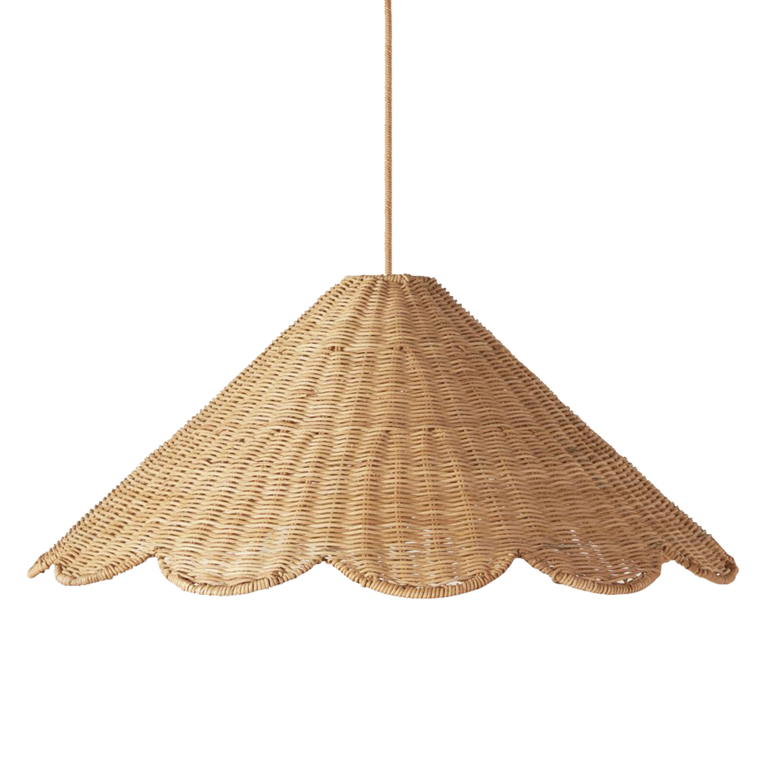 Daisy Cone Rattan Pendant Light
