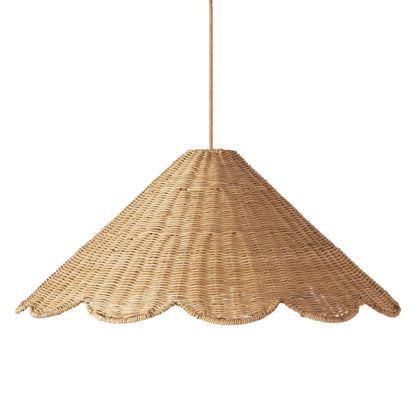 Daisy Cone Rattan Pendant Light