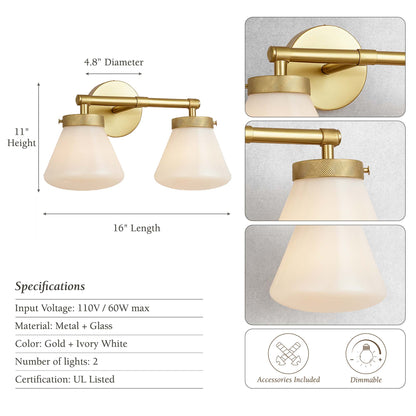 Plump Dual-Arm Wall Sconce
