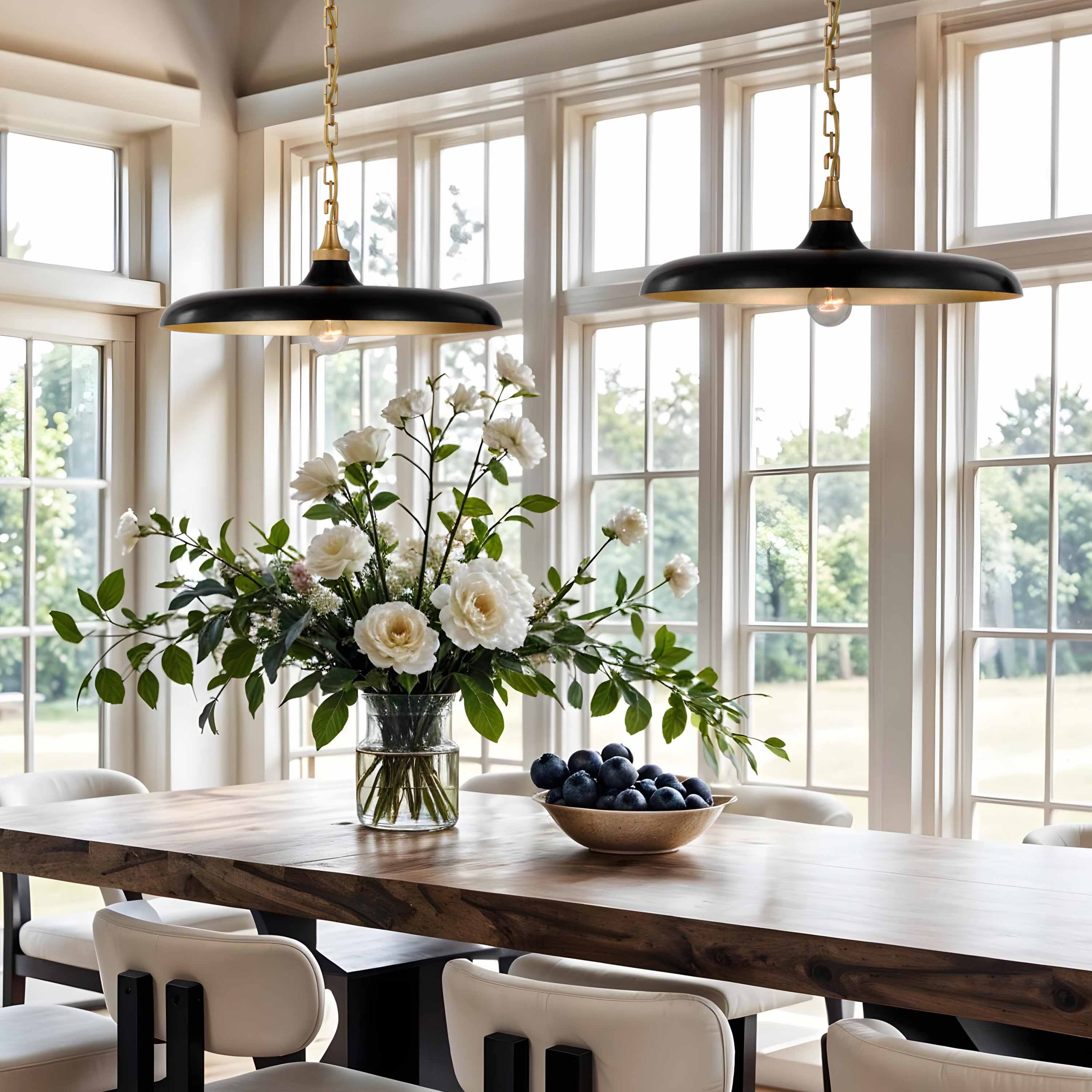 Raven Black Dome Pendant Light