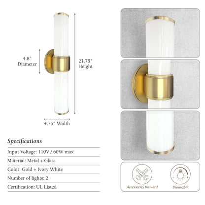 Saber Double Glass Sconce