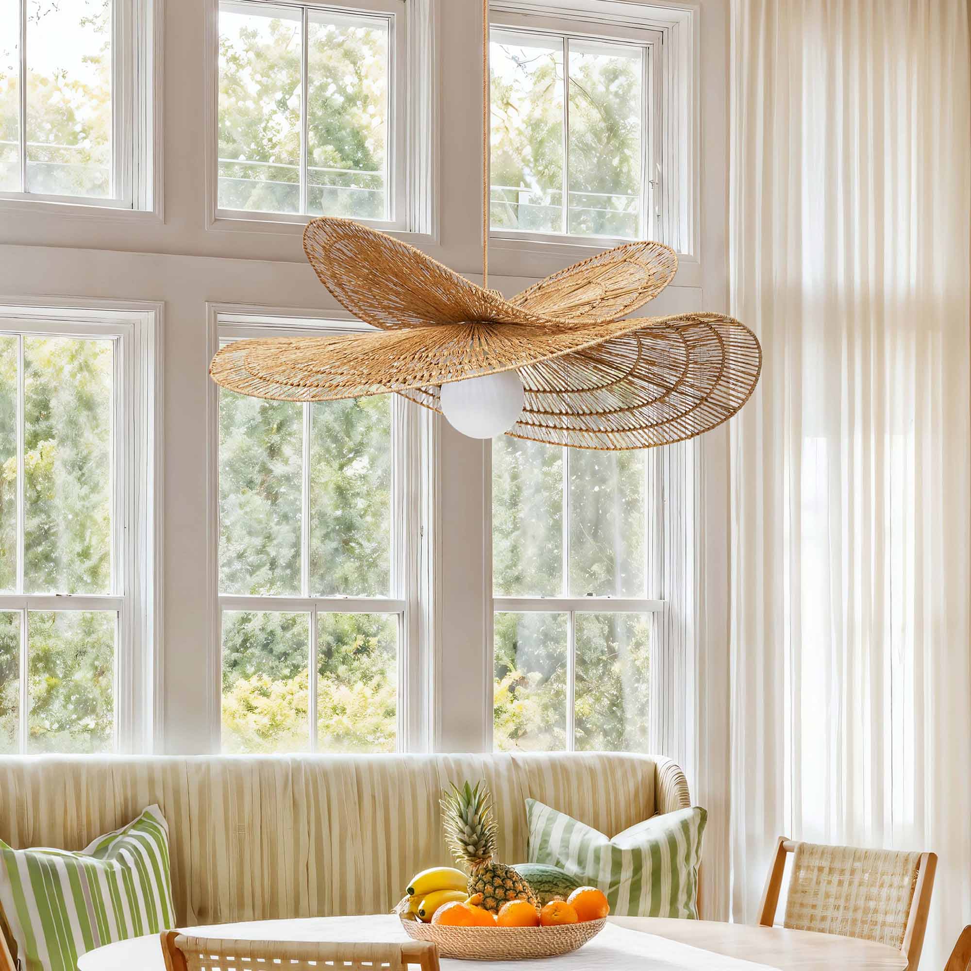 Whisper Leaf Rattan Pendant Light