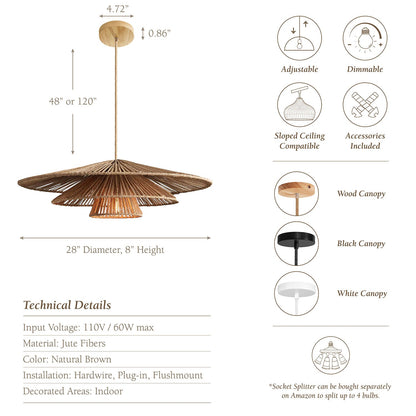 Sammie Tier Rattan Pendant Light