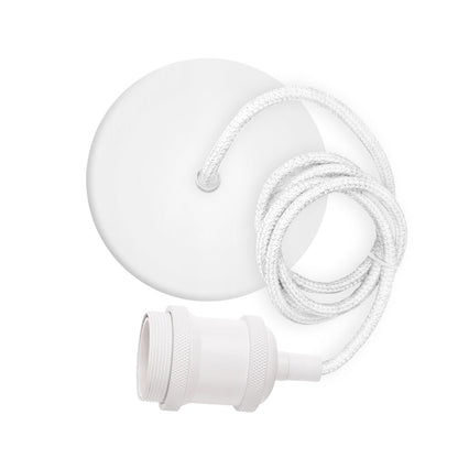 White Hardwire Hanging Pendant Light Kit