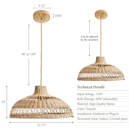 Avery Rattan Pendant Light